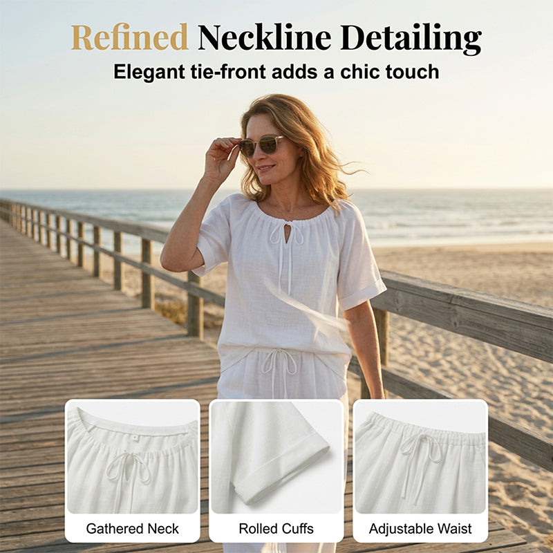 Rablaisie | Drawstring Top & Pants 2-Piece Set