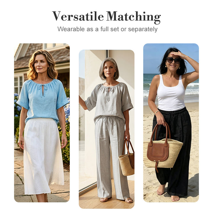 Rablaisie | Drawstring Top & Pants 2-Piece Set