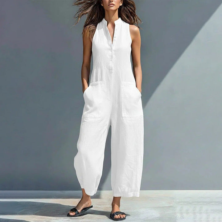 Julia | Casual loose sleeveless wide-leg jumpsuit