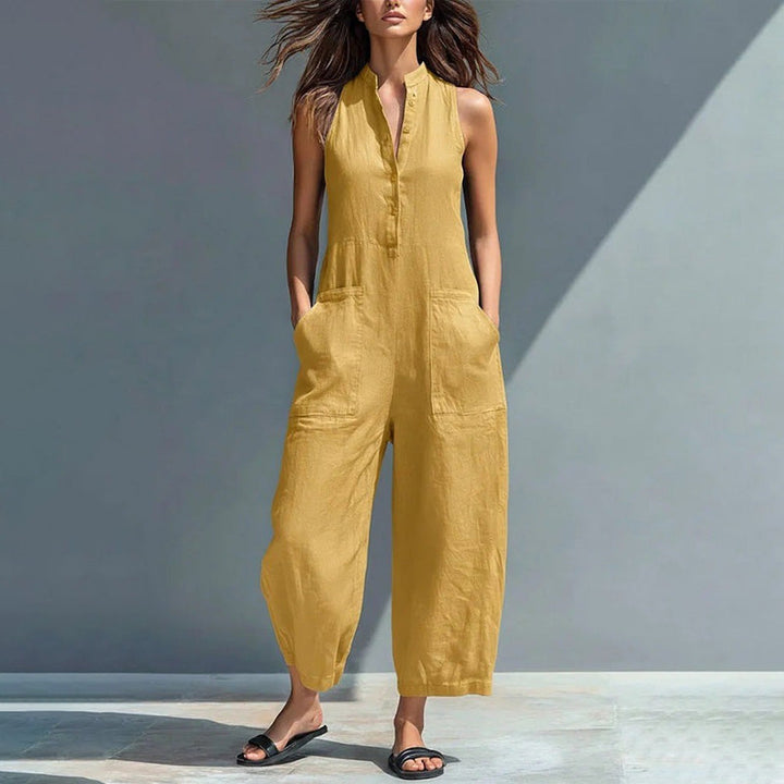 Julia | Casual loose sleeveless wide-leg jumpsuit
