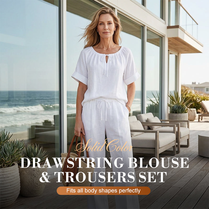 Rablaisie | Drawstring Top & Pants 2-Piece Set