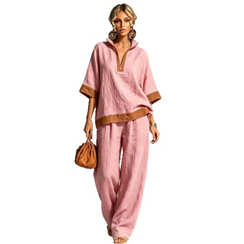 Isa | Women's Vintage Linen-Look Co-ord Set