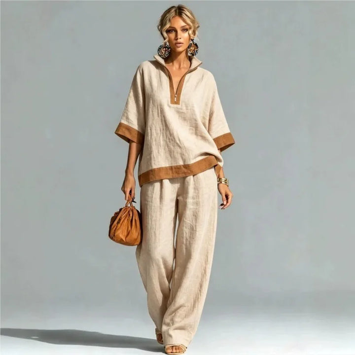 Isa | Women's Vintage Linen-Look Co-ord Set