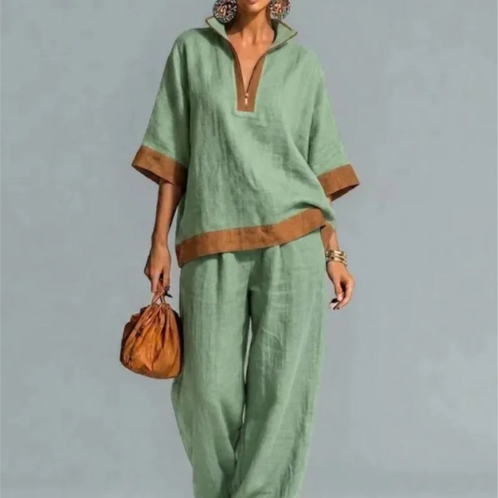 Isa | Women's Vintage Linen-Look Co-ord Set