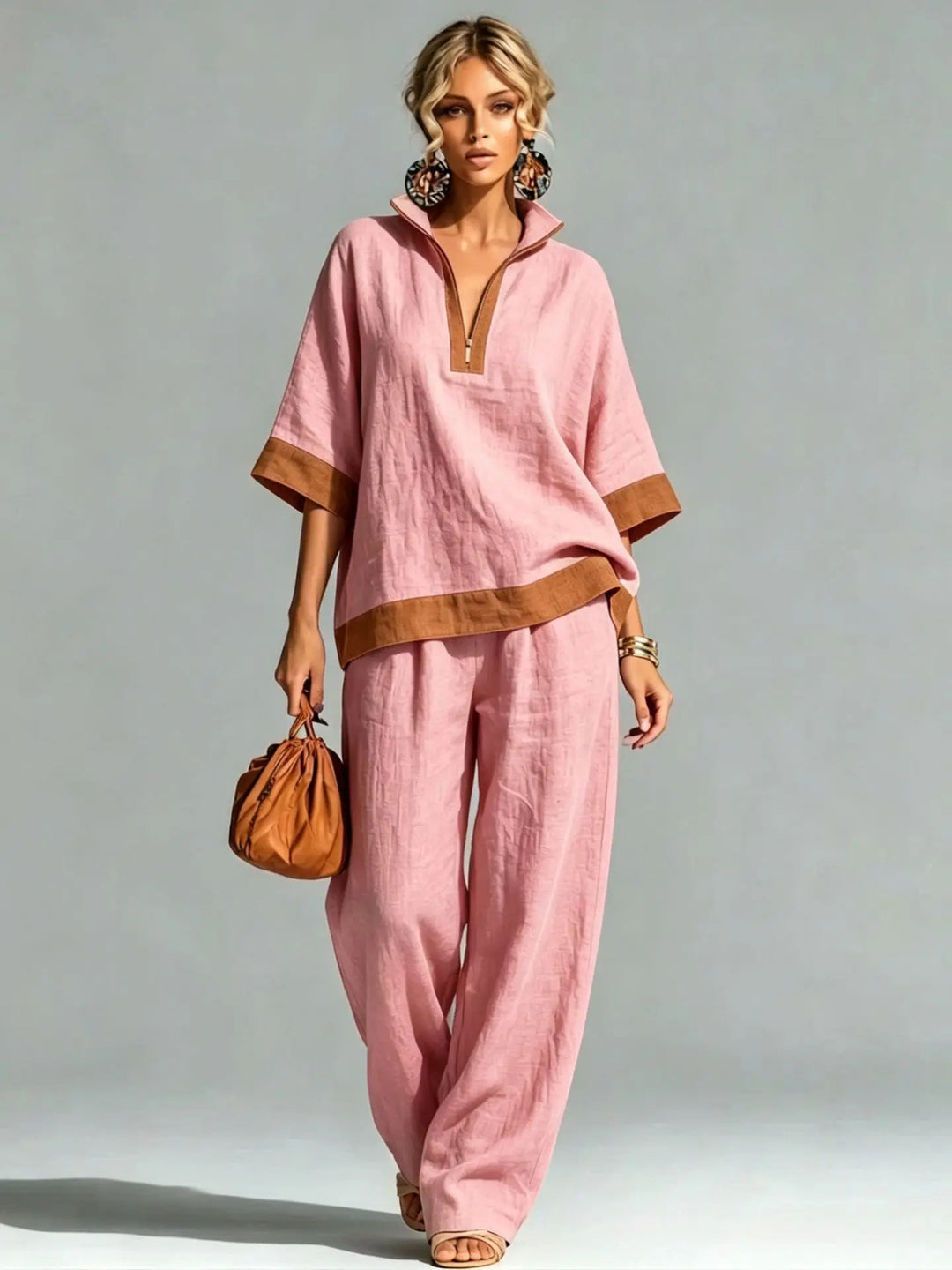 Isa | Women's Vintage Linen-Look Co-ord Set