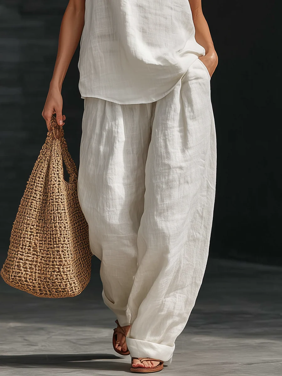 Carlotta | Elegant Sleeveless Set with Wide-Leg Trousers
