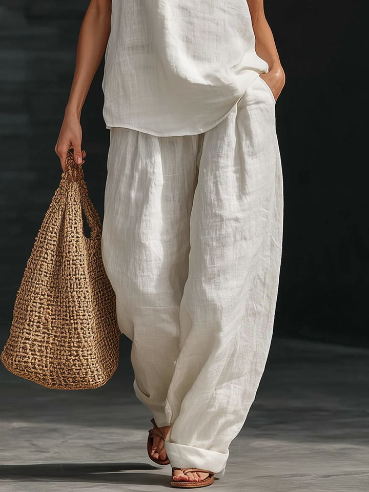 Carlotta | Elegant Sleeveless Set with Wide-Leg Trousers