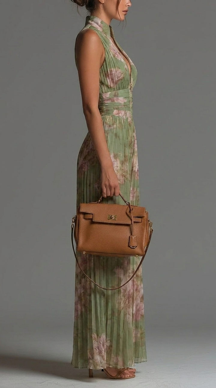 Isbel | Pleated Floral Chiffon Jumpsuit