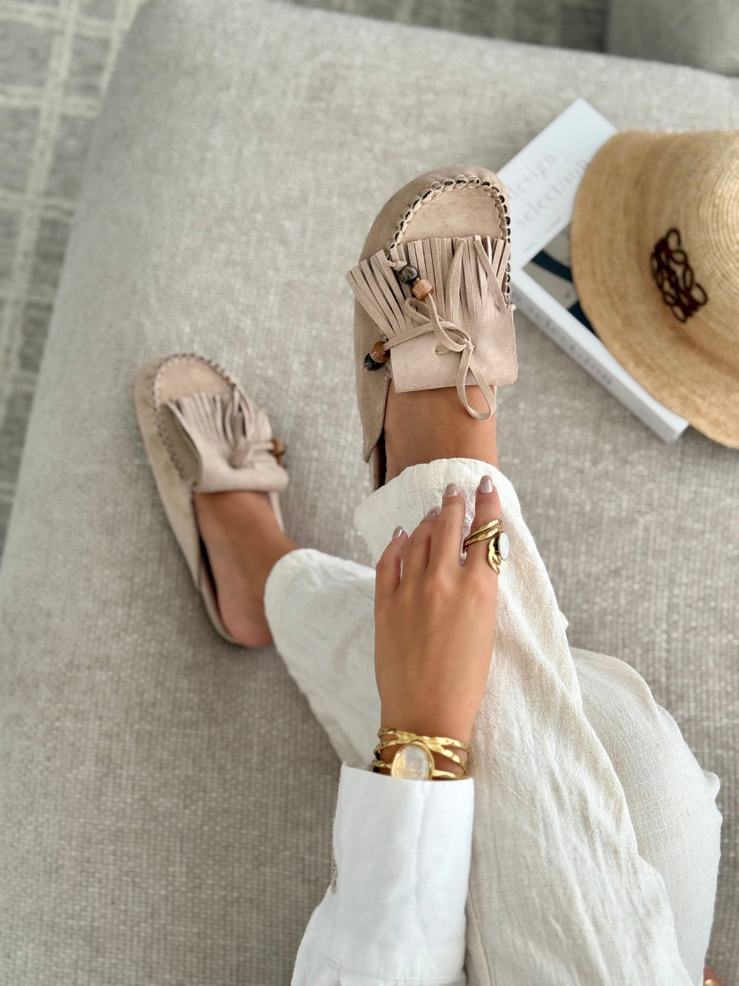 Sabrina | Suede Taupe Mules
