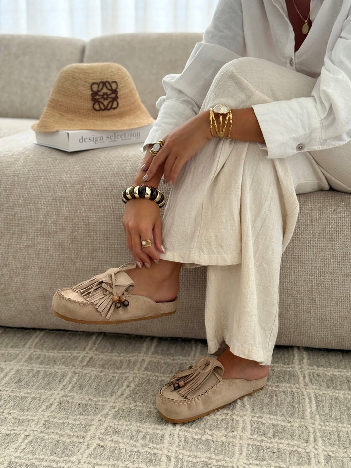 Sabrina | Suede Taupe Mules