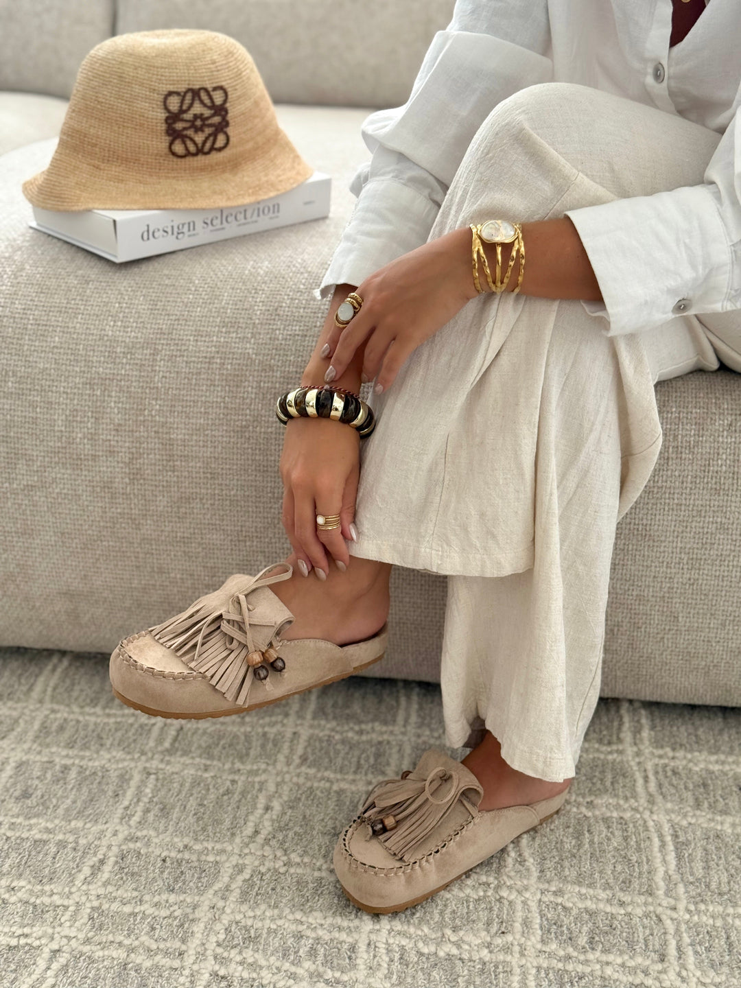 Sabrina | Suede Taupe Mules