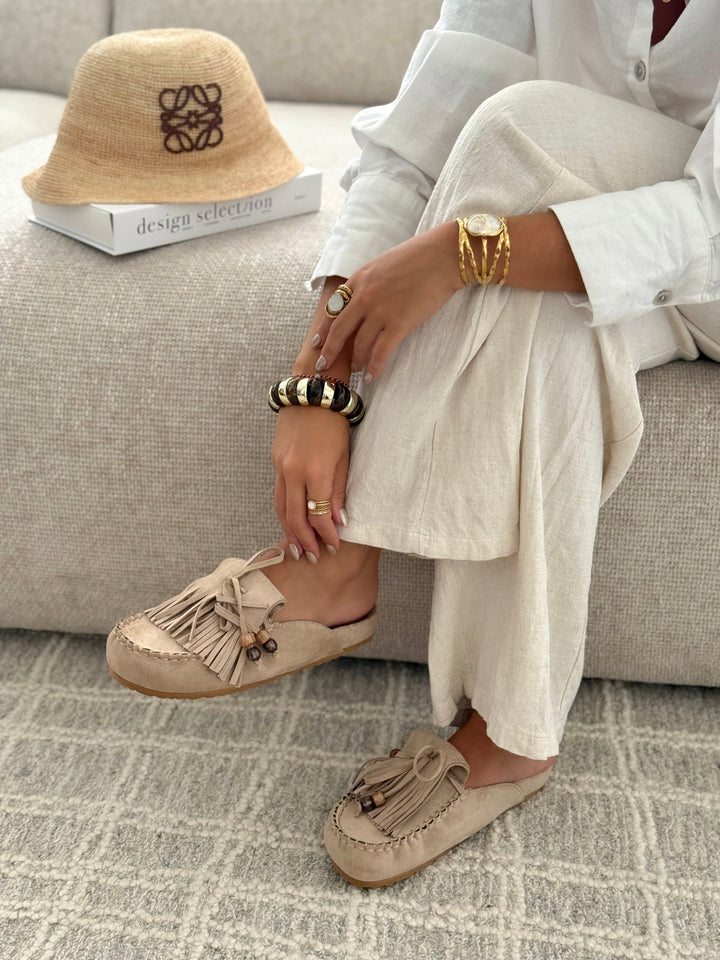 Sabrina | Suede Taupe Mules