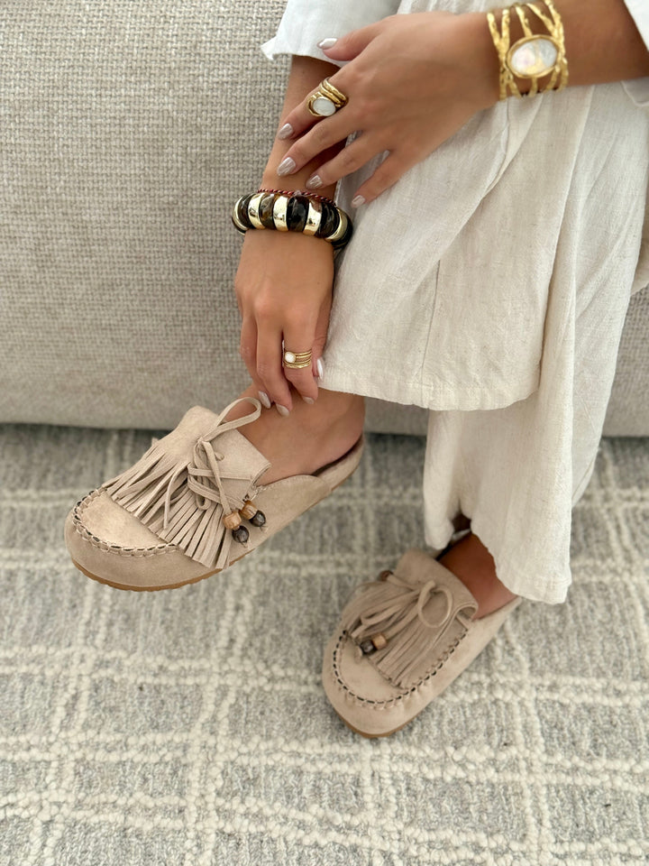 Sabrina | Suede Taupe Mules