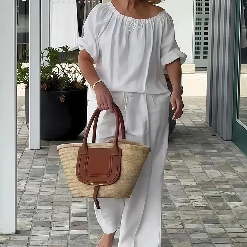 Rablaisie | Drawstring Top & Pants 2-Piece Set