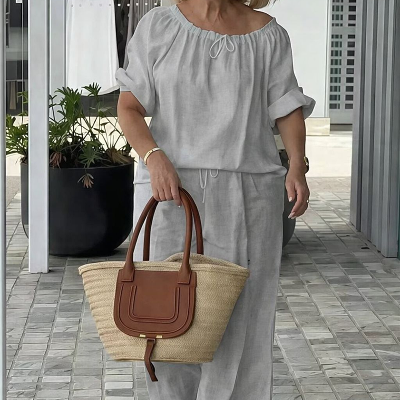 Rablaisie | Drawstring Top & Pants 2-Piece Set