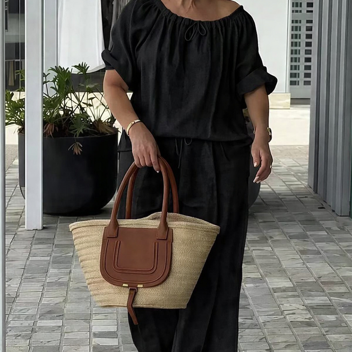Rablaisie | Drawstring Top & Pants 2-Piece Set
