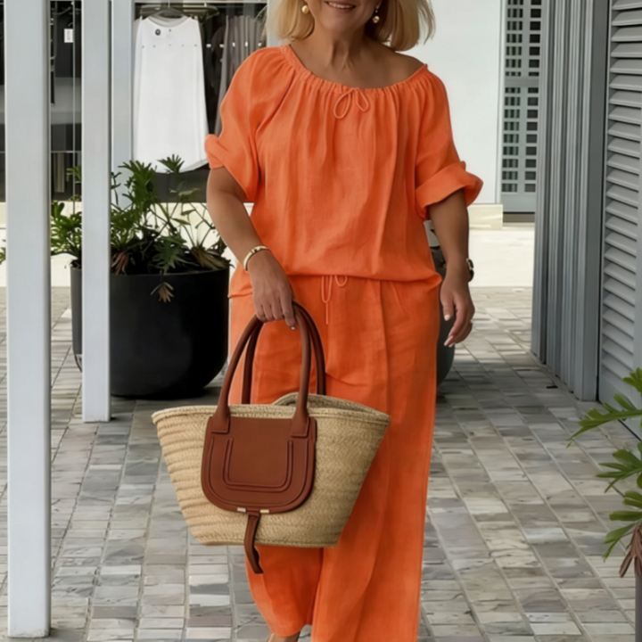 Rablaisie | Drawstring Top & Pants 2-Piece Set
